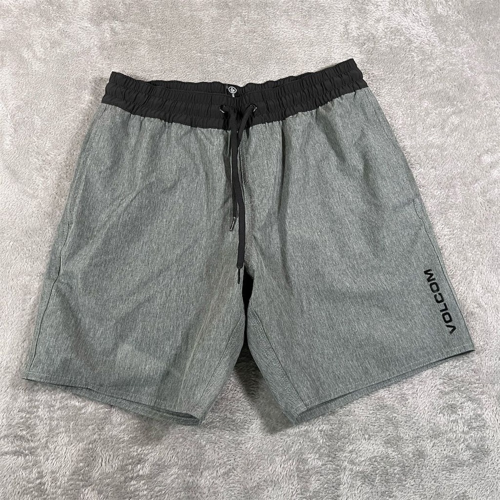 Volcom Men's Board Shorts Size S Surfing Gray Elastic Waistband